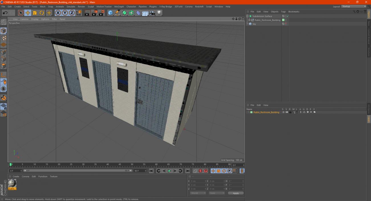 Public Restroom Building 3D model