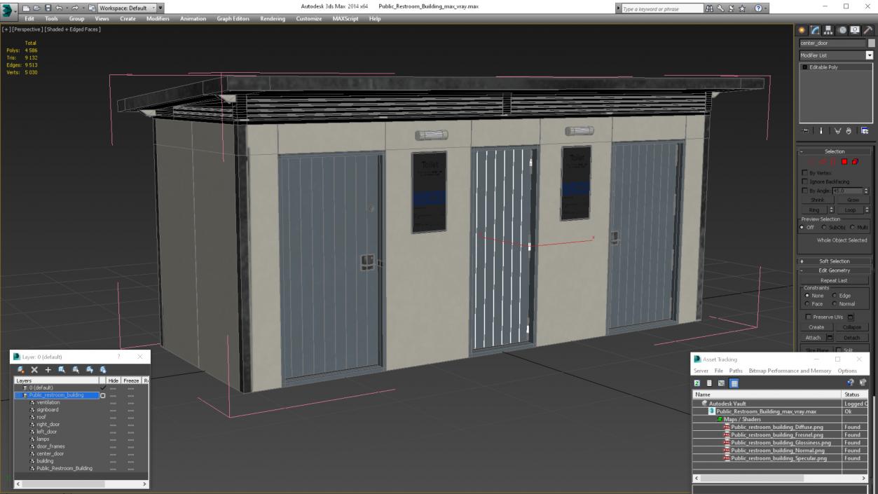 Public Restroom Building 3D model