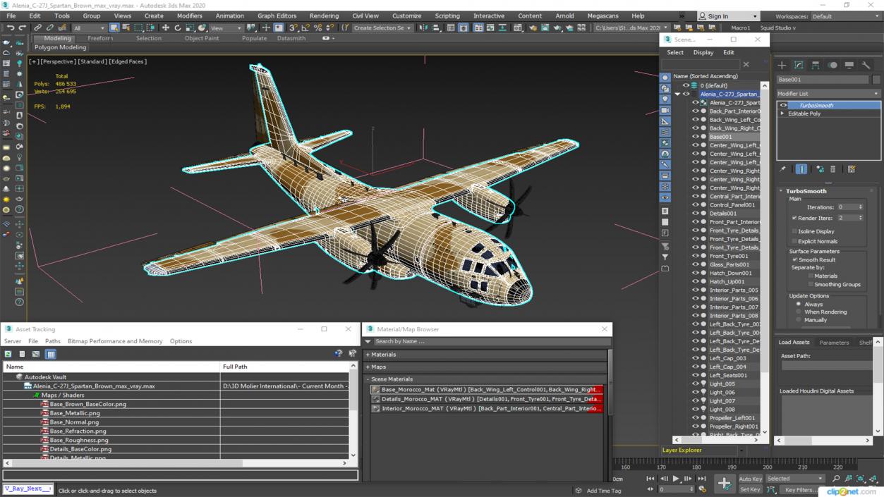 3D Alenia C-27J Spartan Brown