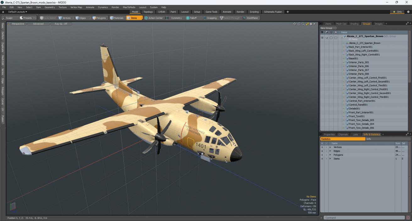 3D Alenia C-27J Spartan Brown