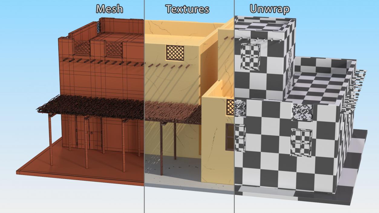 3D model Cartoon Middle Eastern Traditional House