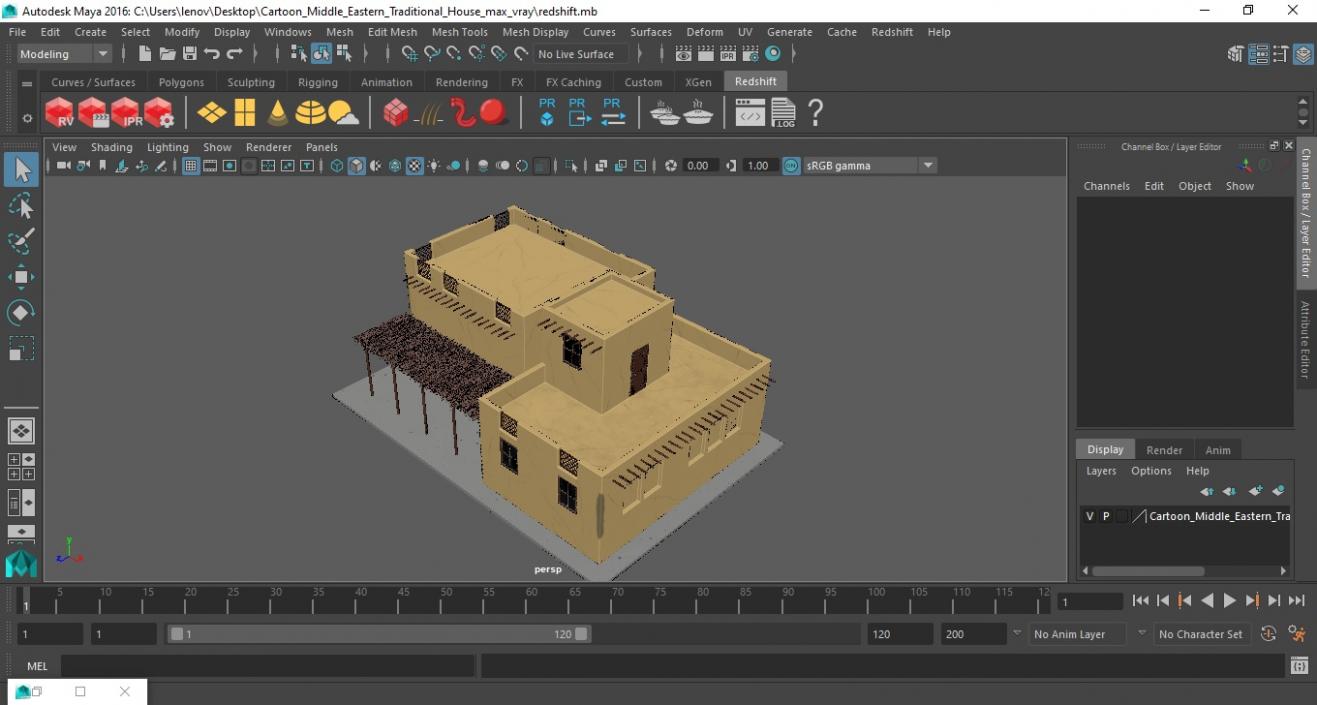 3D model Cartoon Middle Eastern Traditional House