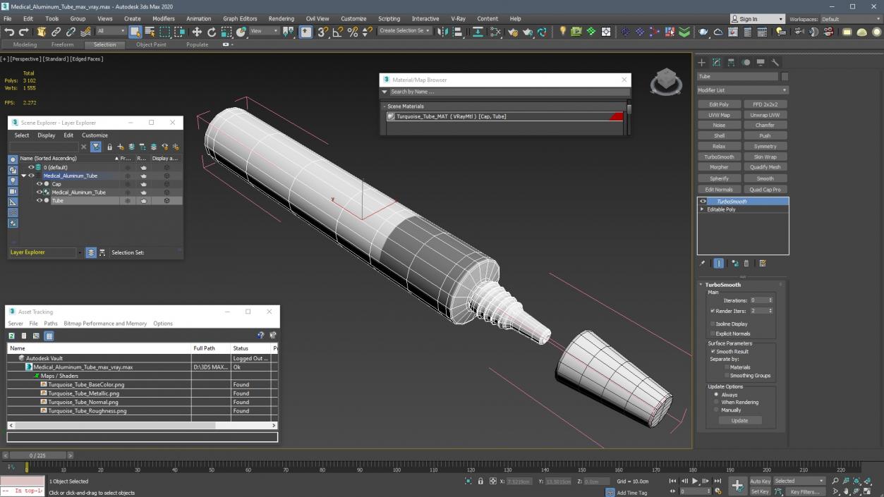 3D Medical Aluminum Tube 2 model