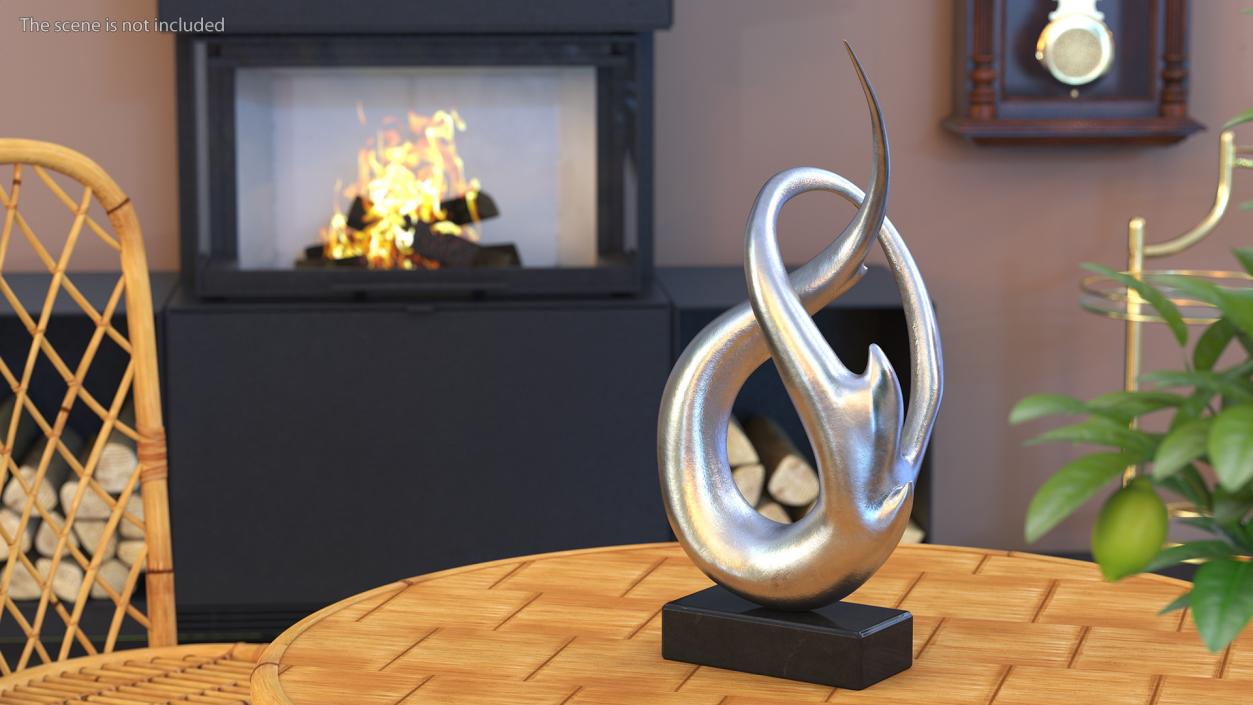 Silver Home Decor Modern Sculpture 3D model