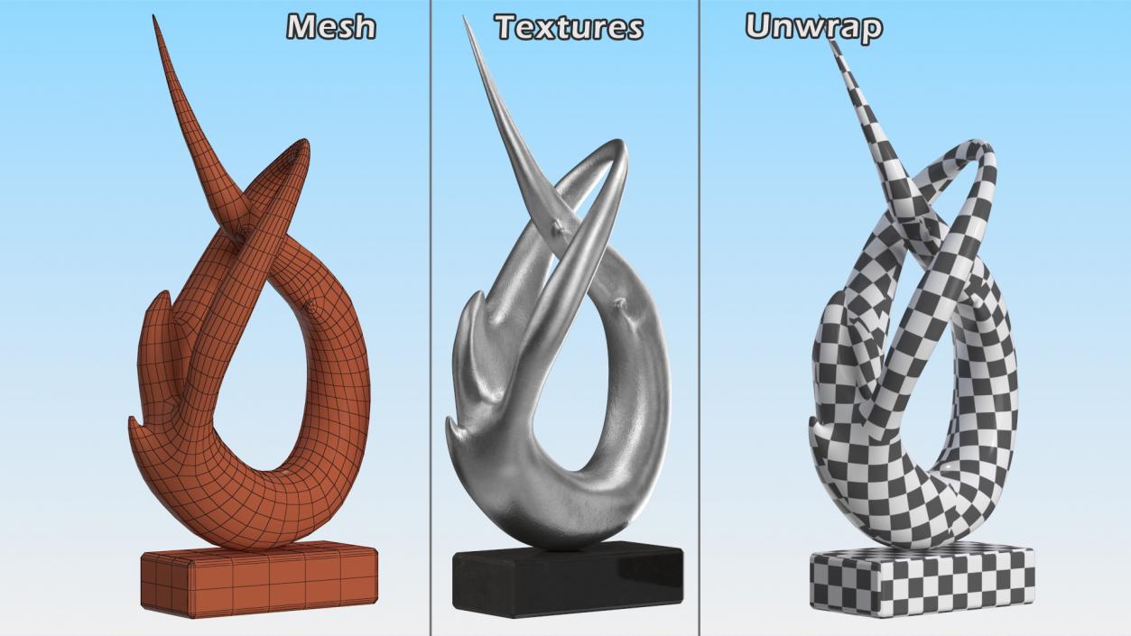 Silver Home Decor Modern Sculpture 3D model