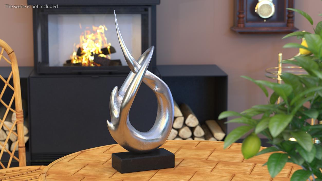 Silver Home Decor Modern Sculpture 3D model