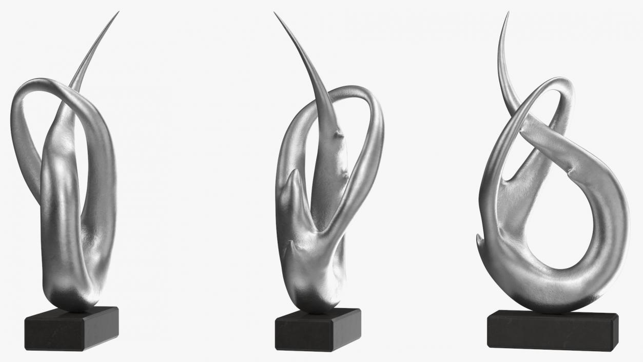 Silver Home Decor Modern Sculpture 3D model