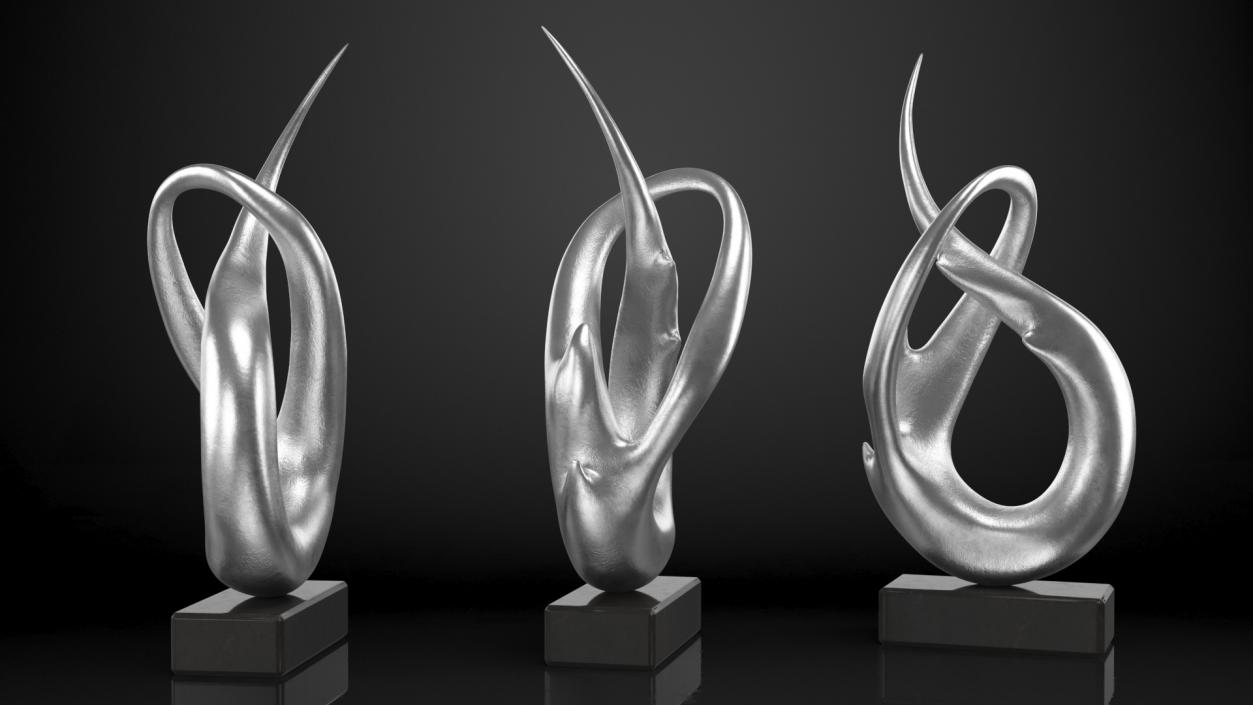 Silver Home Decor Modern Sculpture 3D model