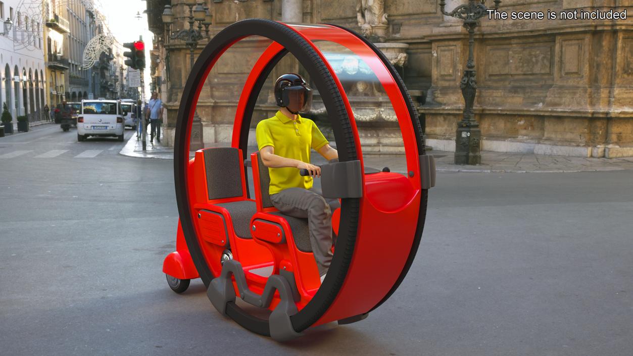 Man in Helmet Driving Sci-Fi Car Tube 3D