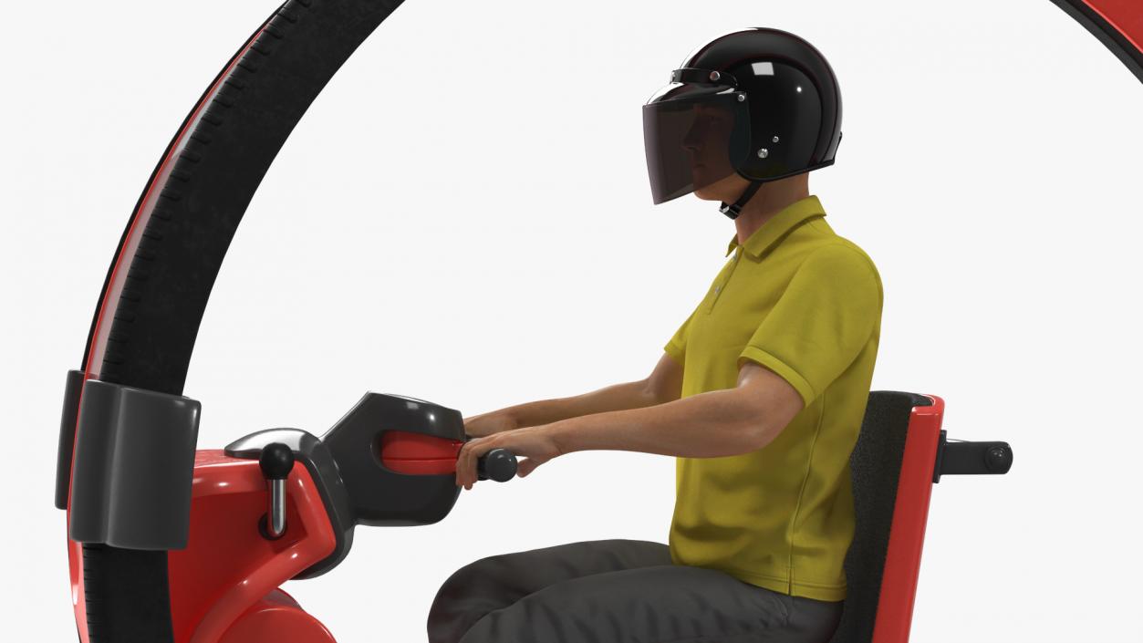 Man in Helmet Driving Sci-Fi Car Tube 3D