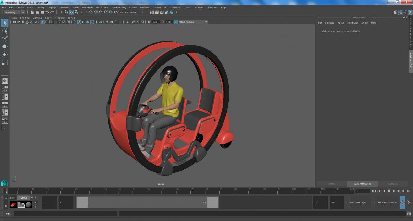 Man in Helmet Driving Sci-Fi Car Tube 3D