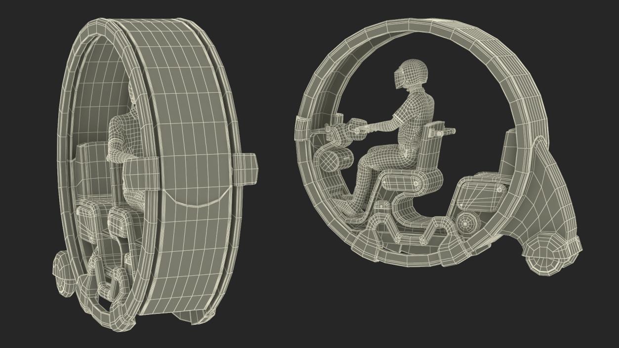 Man in Helmet Driving Sci-Fi Car Tube 3D