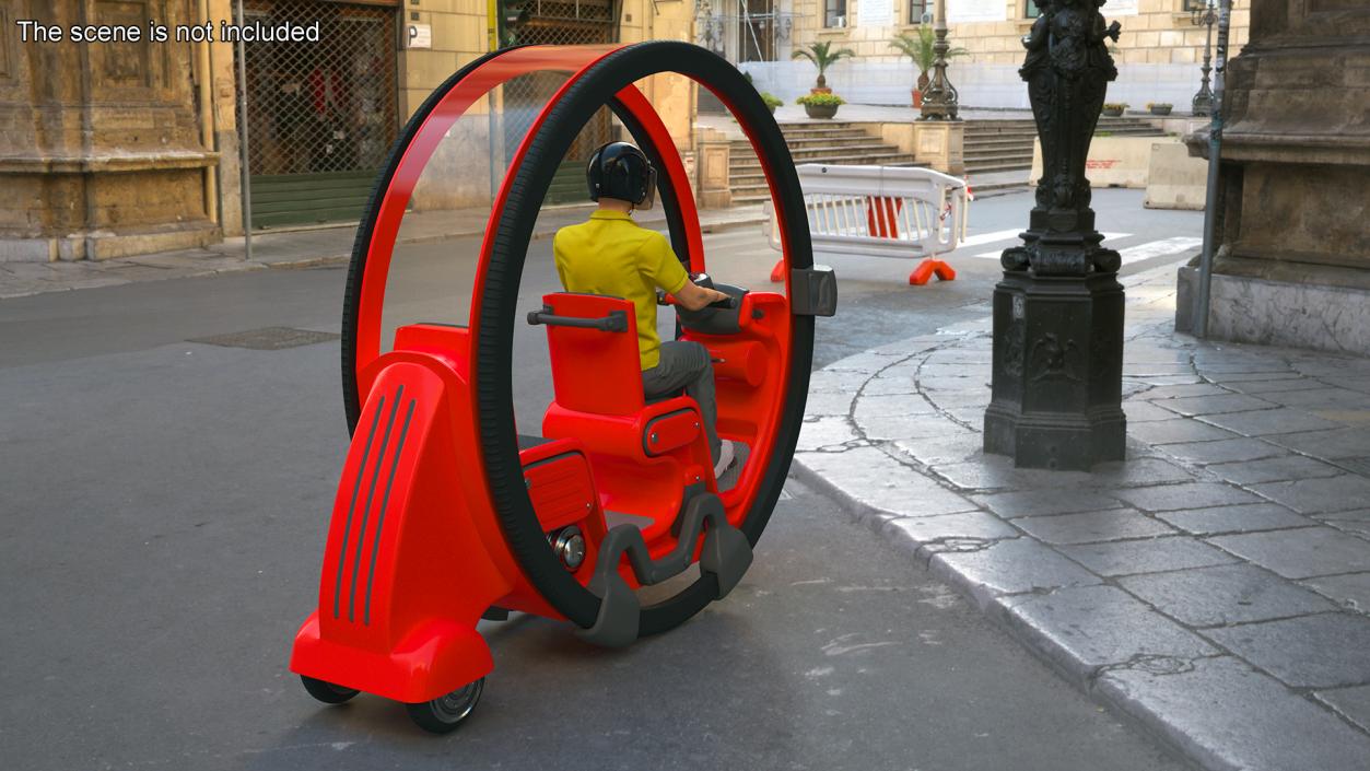 Man in Helmet Driving Sci-Fi Car Tube 3D