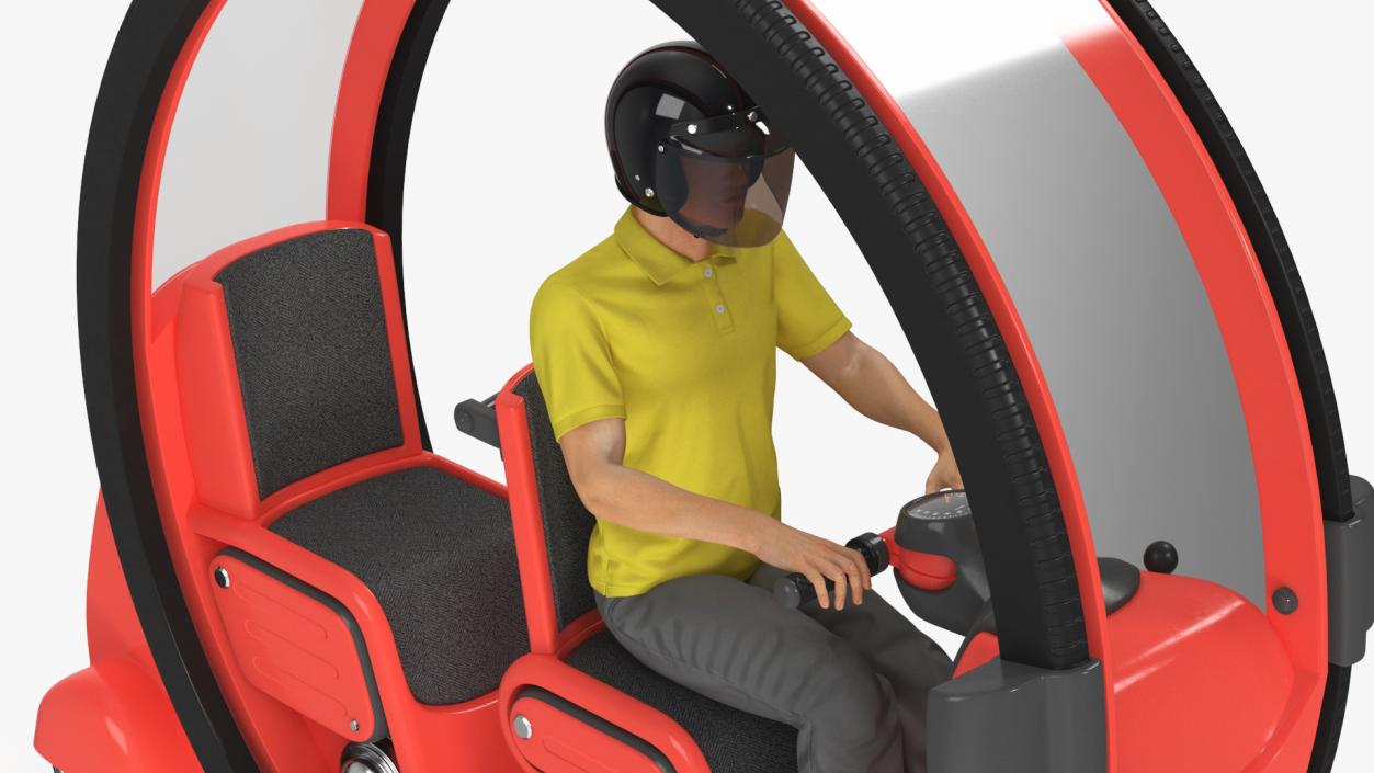 Man in Helmet Driving Sci-Fi Car Tube 3D