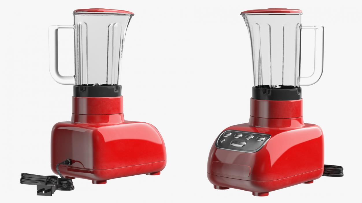 3D Red Blender with Glass Jar