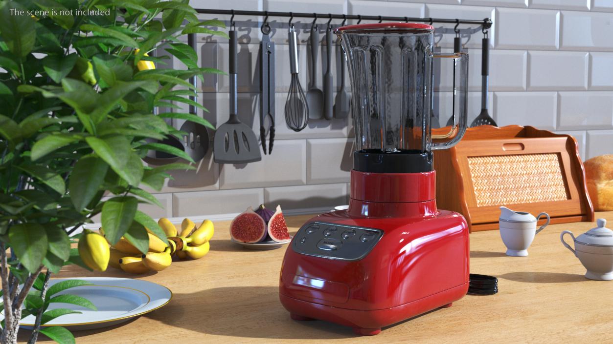 3D Red Blender with Glass Jar