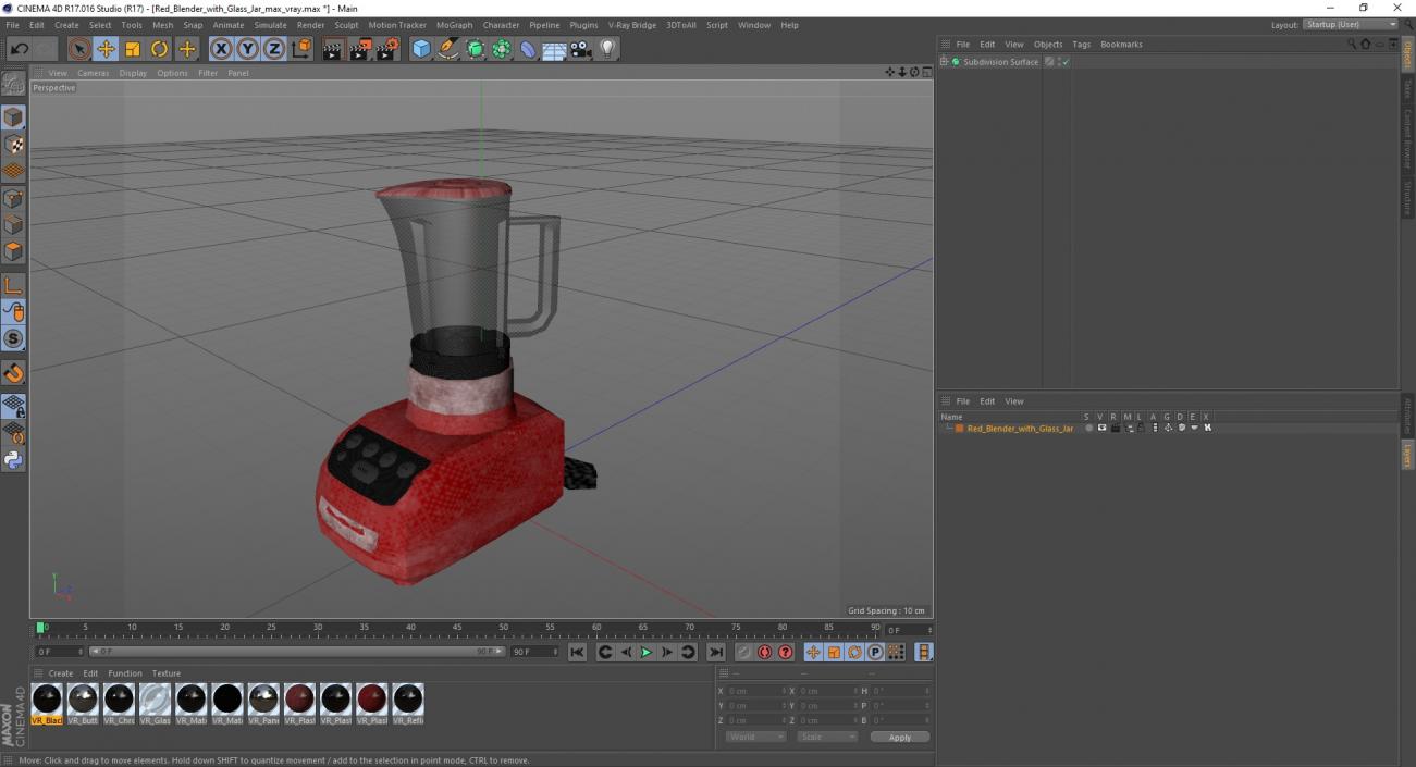 3D Red Blender with Glass Jar