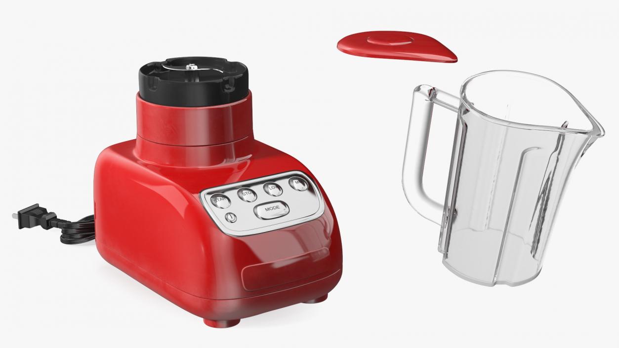 3D Red Blender with Glass Jar