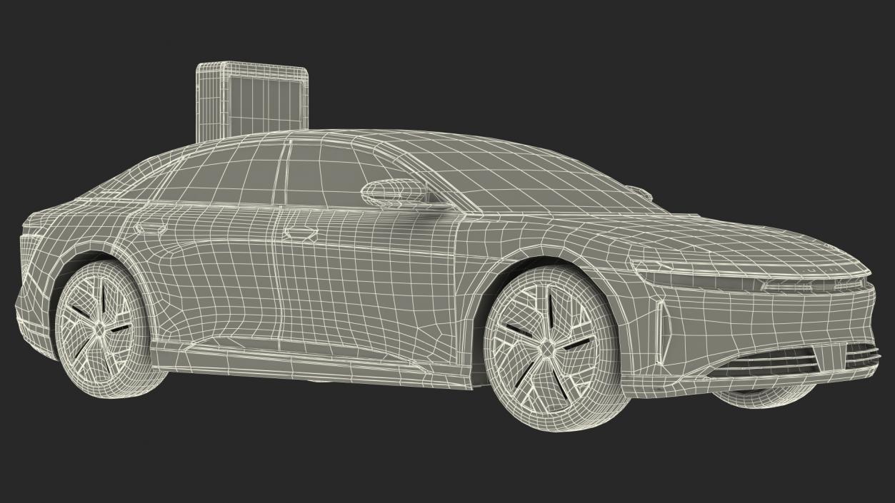 3D Electric Car Charging Station and Lucid Air 2021 model