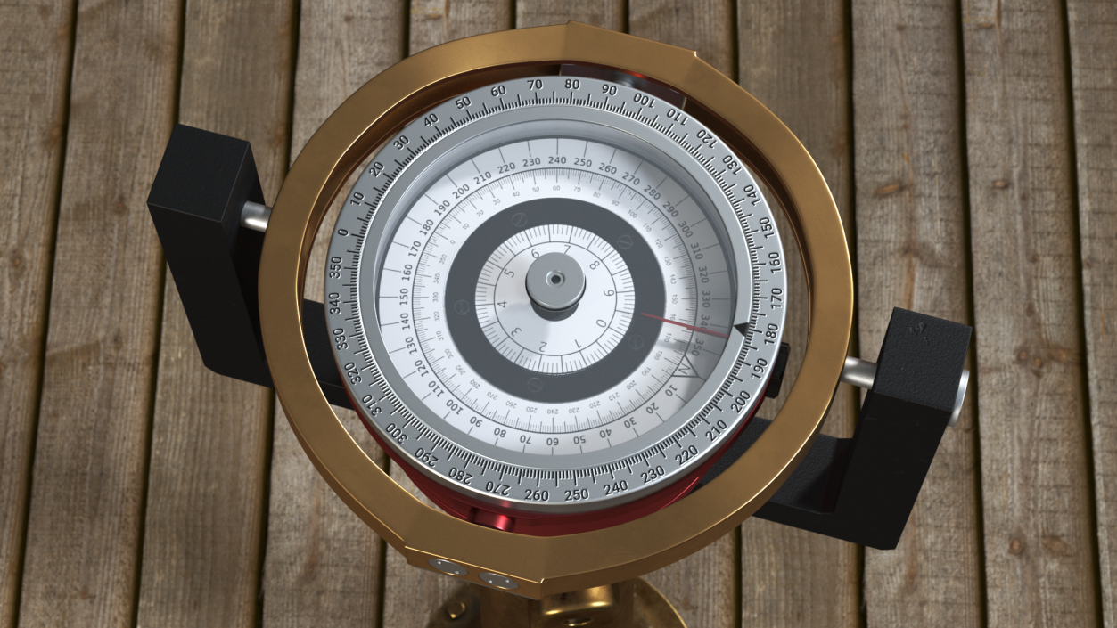 3D Red Marine Ship Compass model