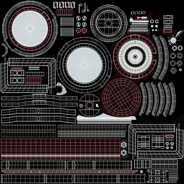 3D Red Marine Ship Compass model