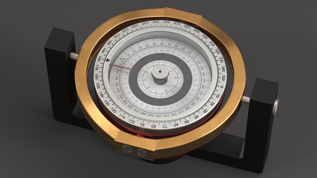 3D Red Marine Ship Compass model