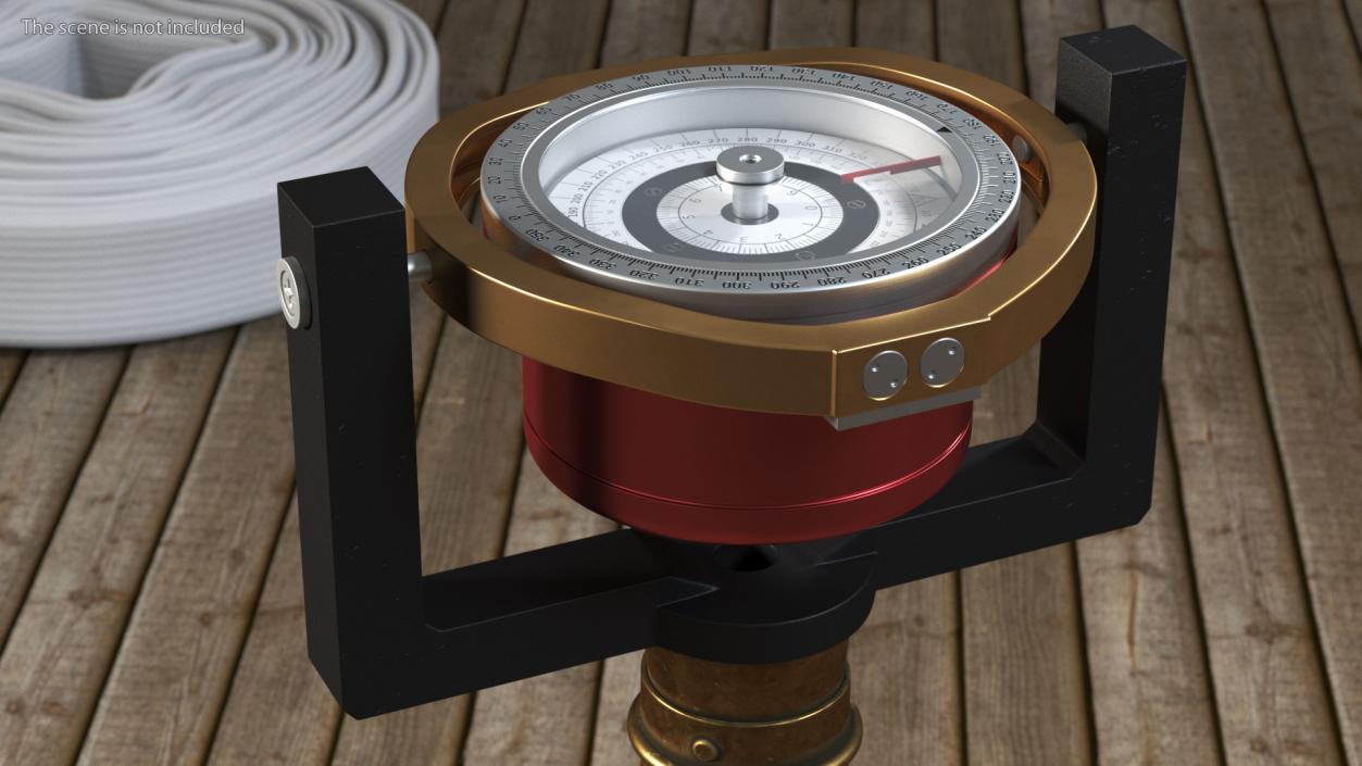 3D Red Marine Ship Compass model