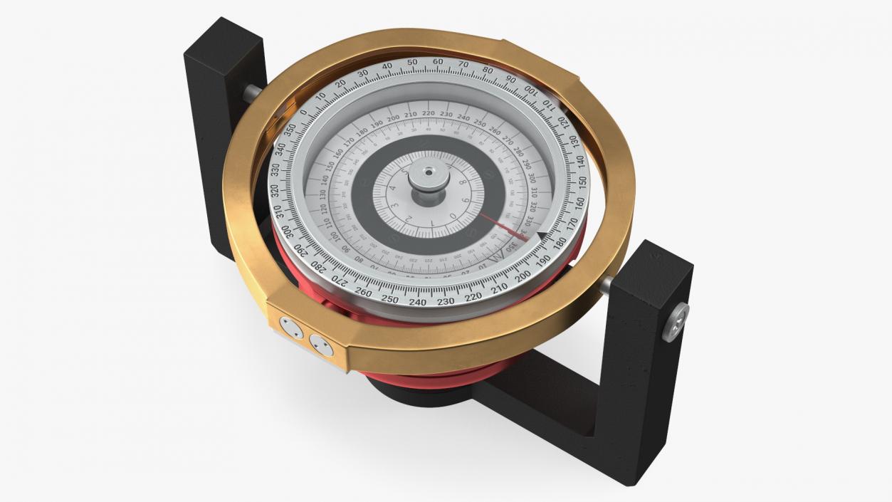 3D Red Marine Ship Compass model