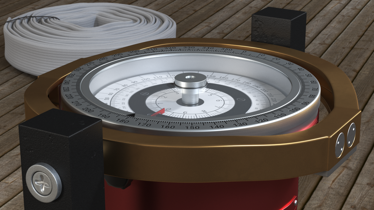 3D Red Marine Ship Compass model