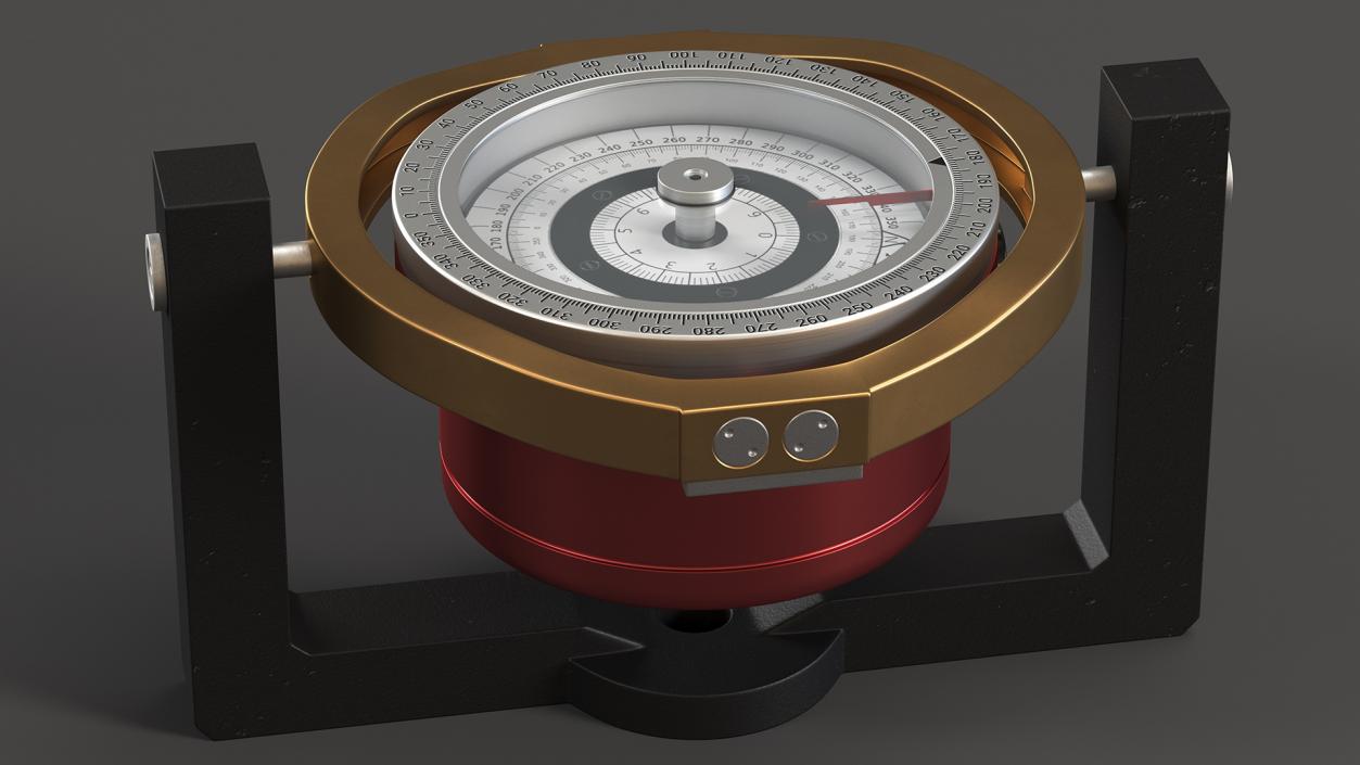 3D Red Marine Ship Compass model