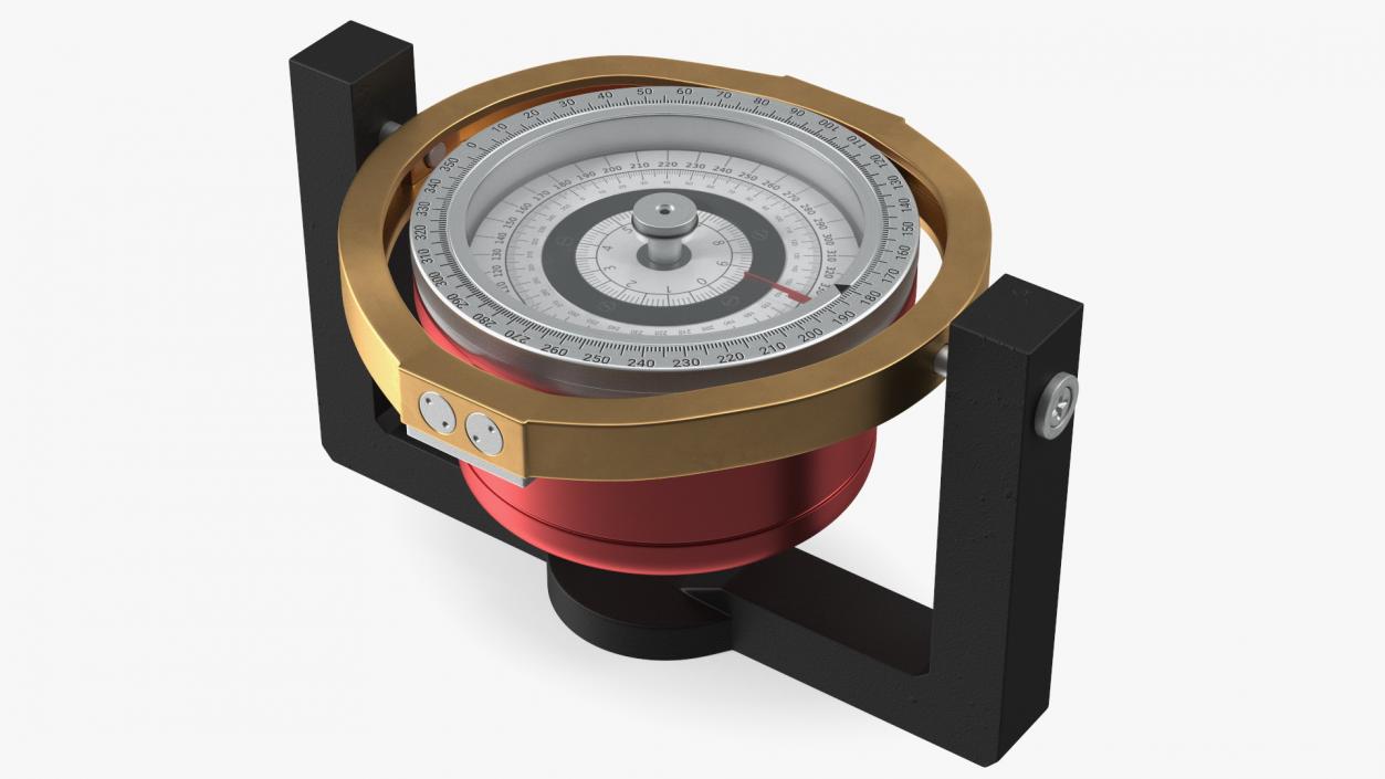 3D Red Marine Ship Compass model