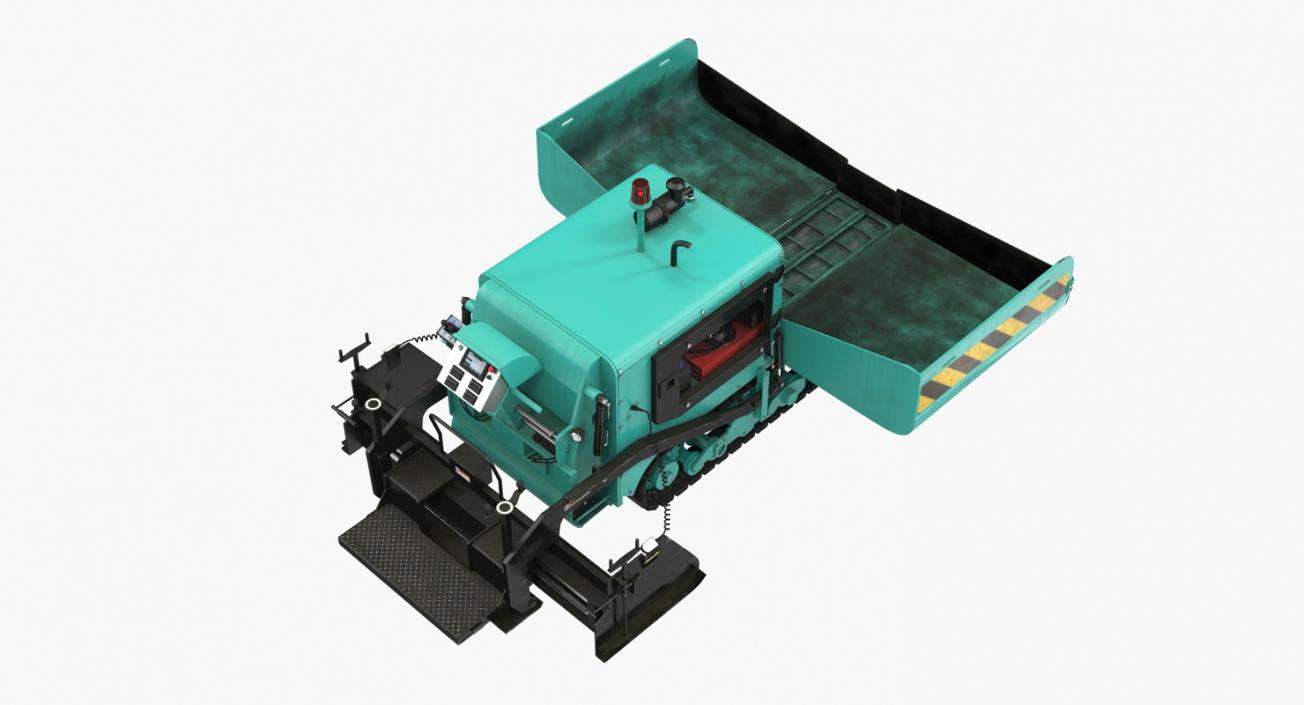 3D Asphalt Paving Machine with Operator Rigged model