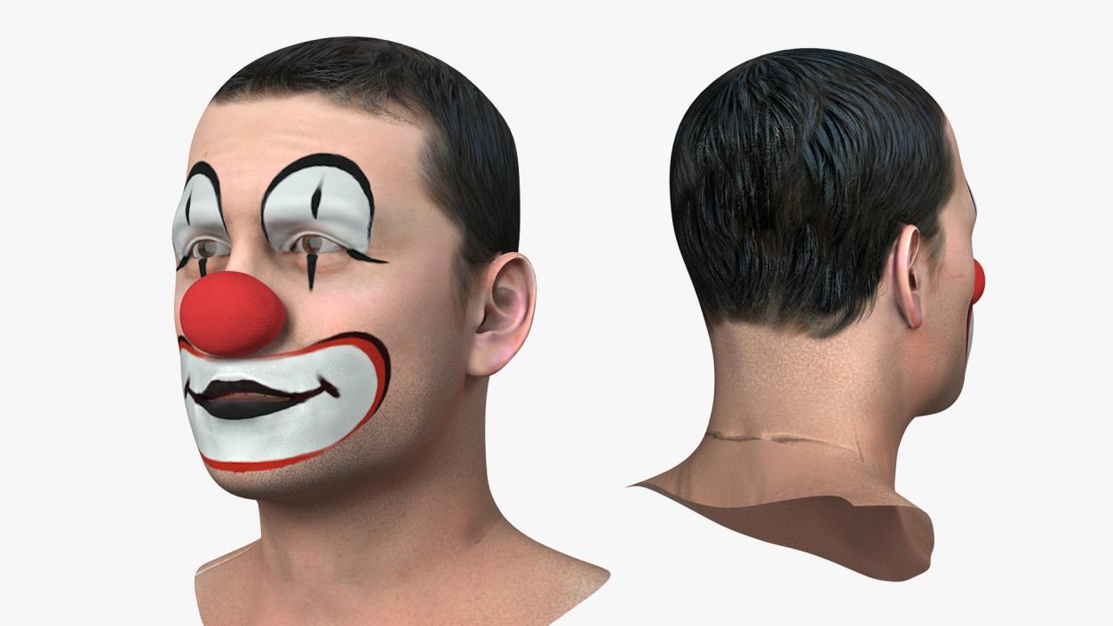 Circus Clown Head 3D