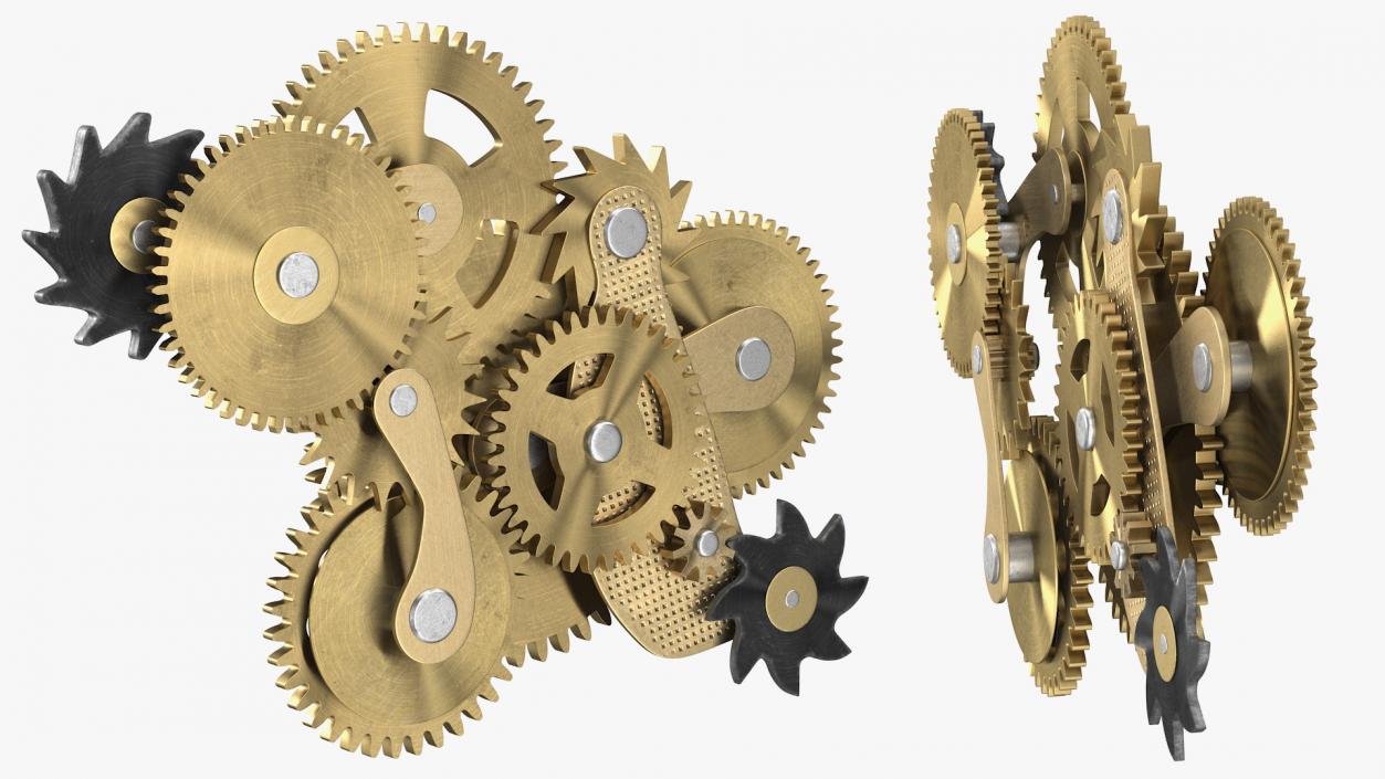 3D Cog Gears Bronze