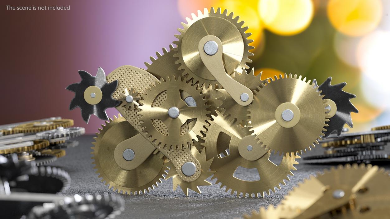 3D Cog Gears Bronze