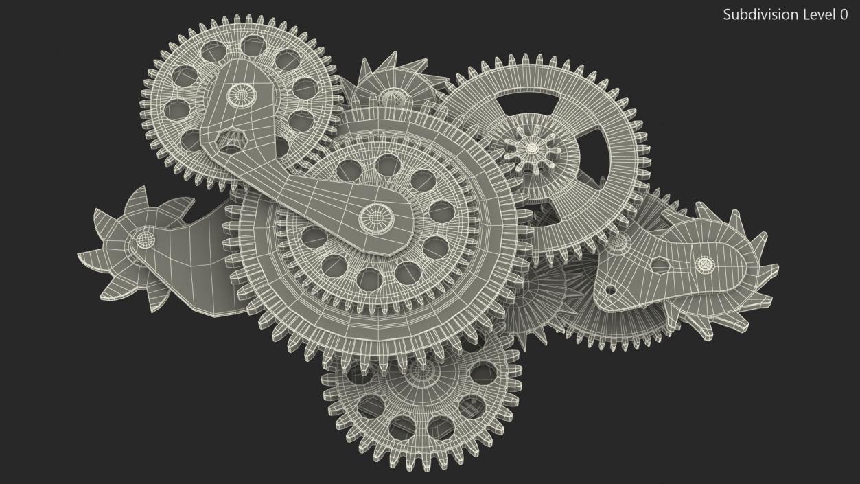 3D Cog Gears Bronze