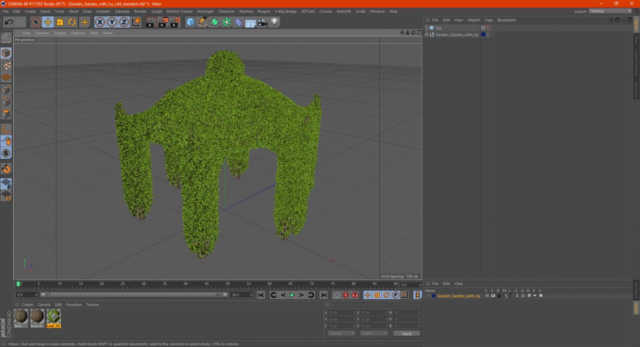 Garden Gazebo with Ivy 3D