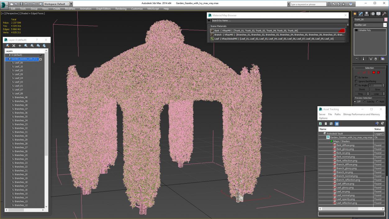 Garden Gazebo with Ivy 3D