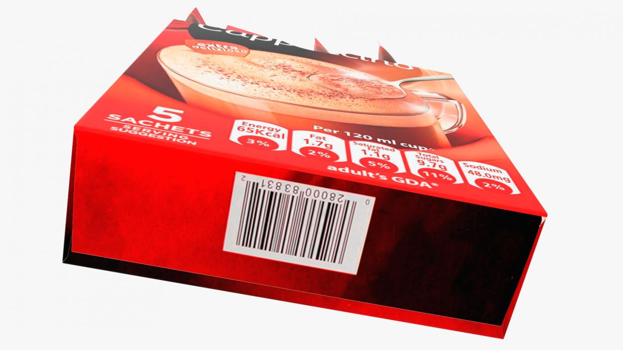 Nescafe Cappuccino Box Opened 3D model