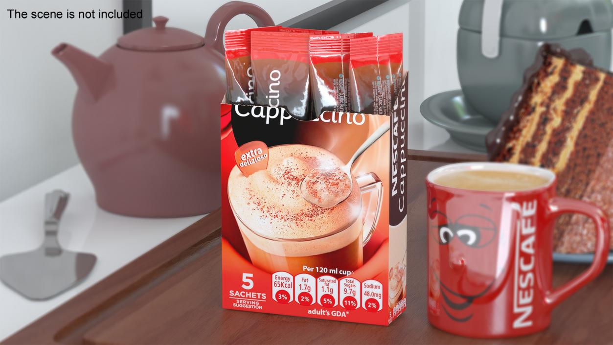 Nescafe Cappuccino Box Opened 3D model