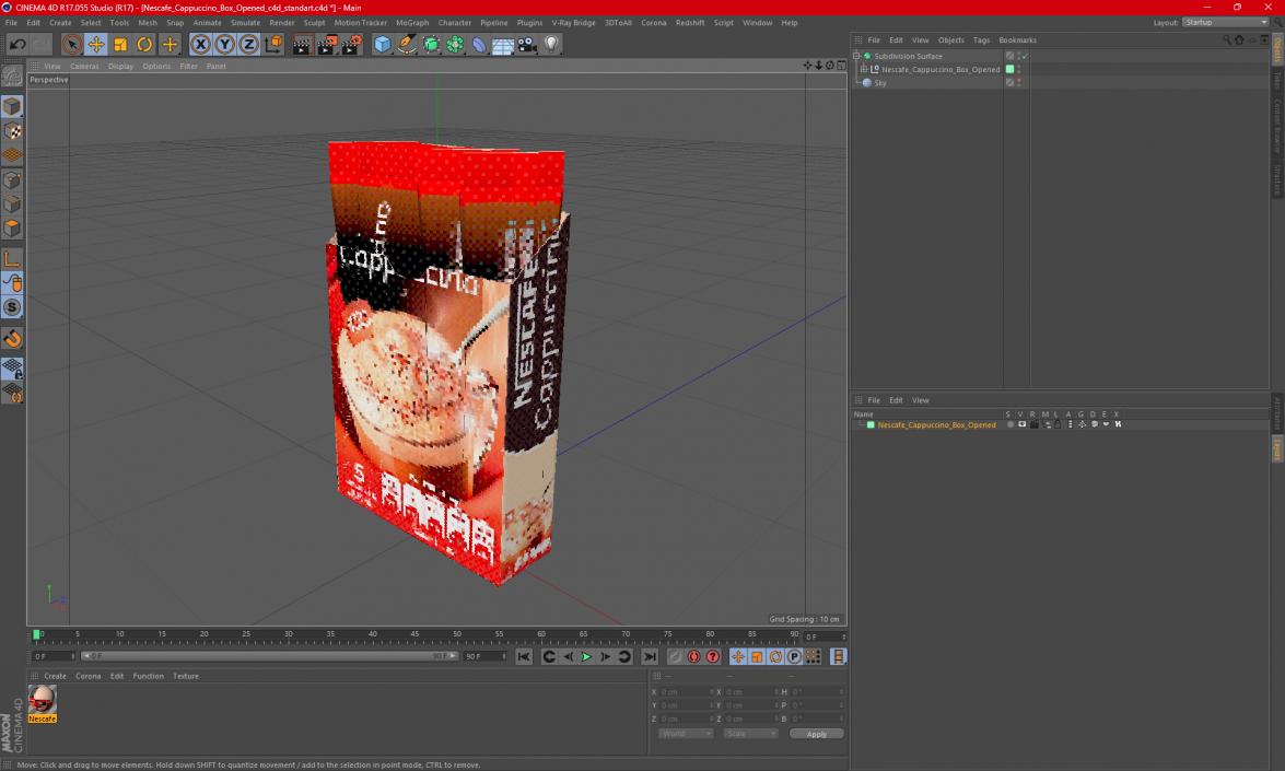 Nescafe Cappuccino Box Opened 3D model