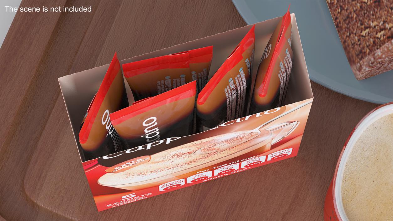 Nescafe Cappuccino Box Opened 3D model