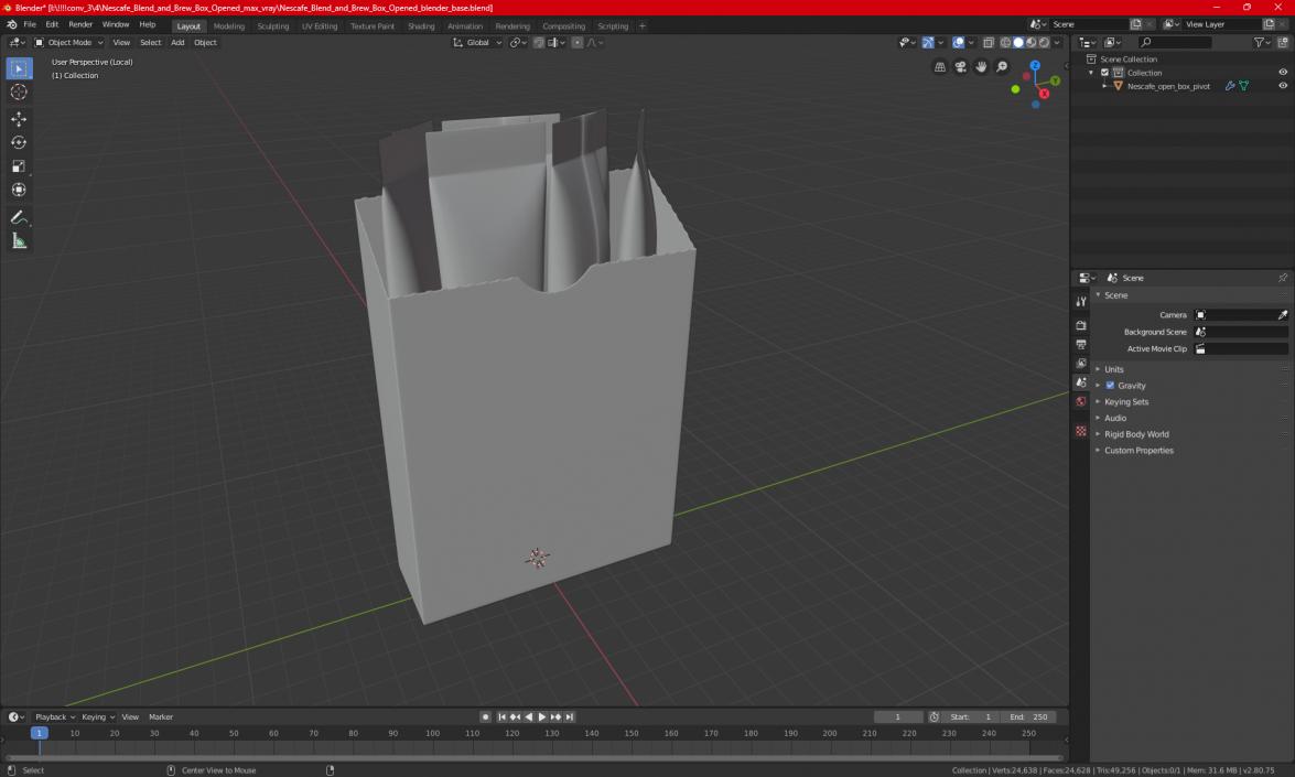 Nescafe Cappuccino Box Opened 3D model