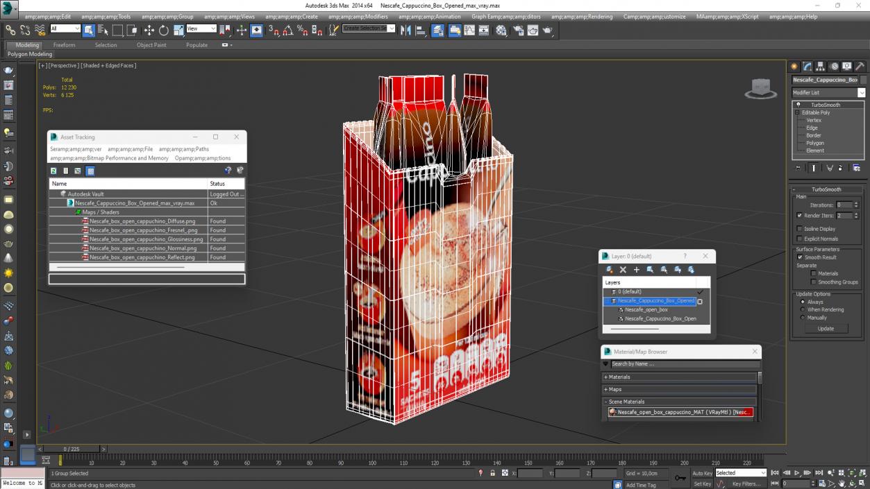 Nescafe Cappuccino Box Opened 3D model