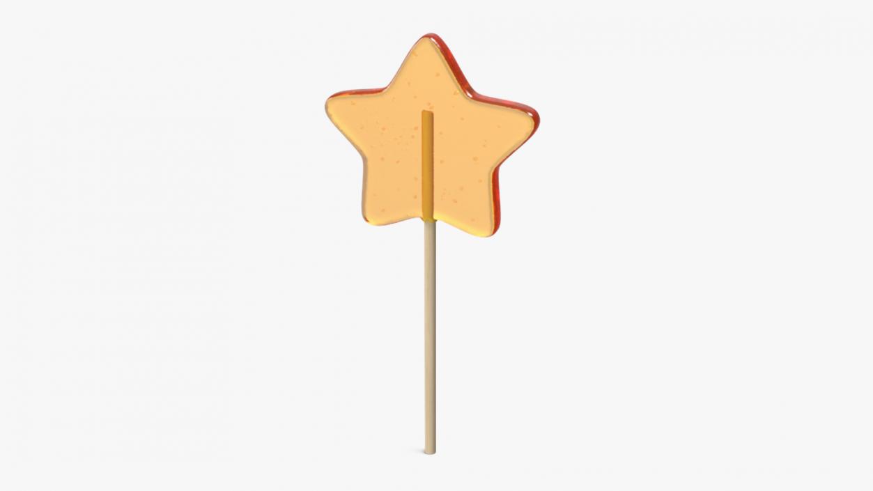 3D Orange Star Shape Lollipop 2 model