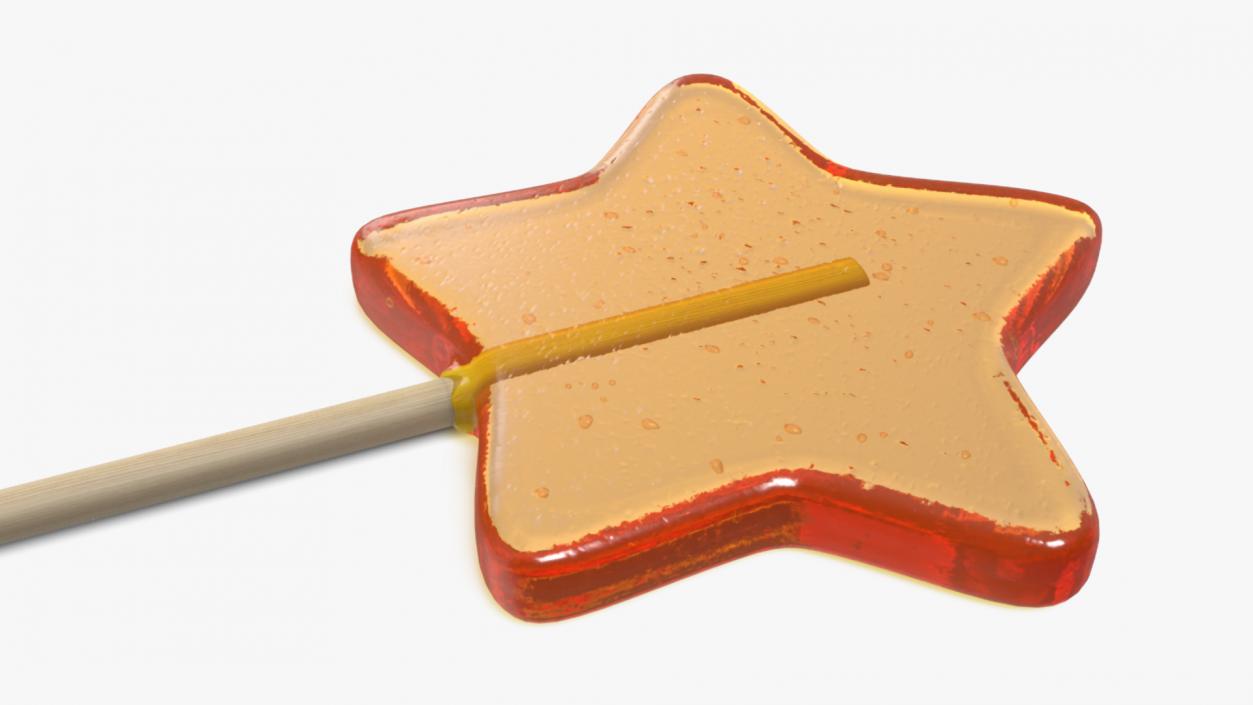 3D Orange Star Shape Lollipop 2 model