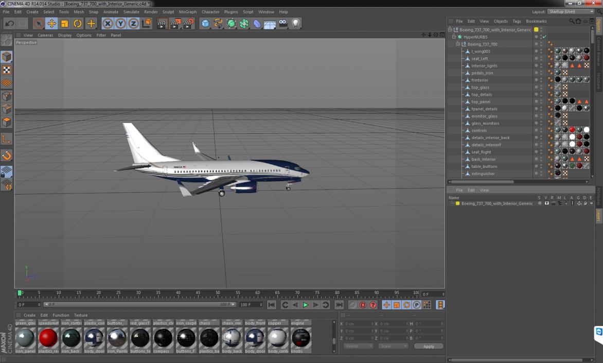 3D Boeing 737-700 with Interior Generic