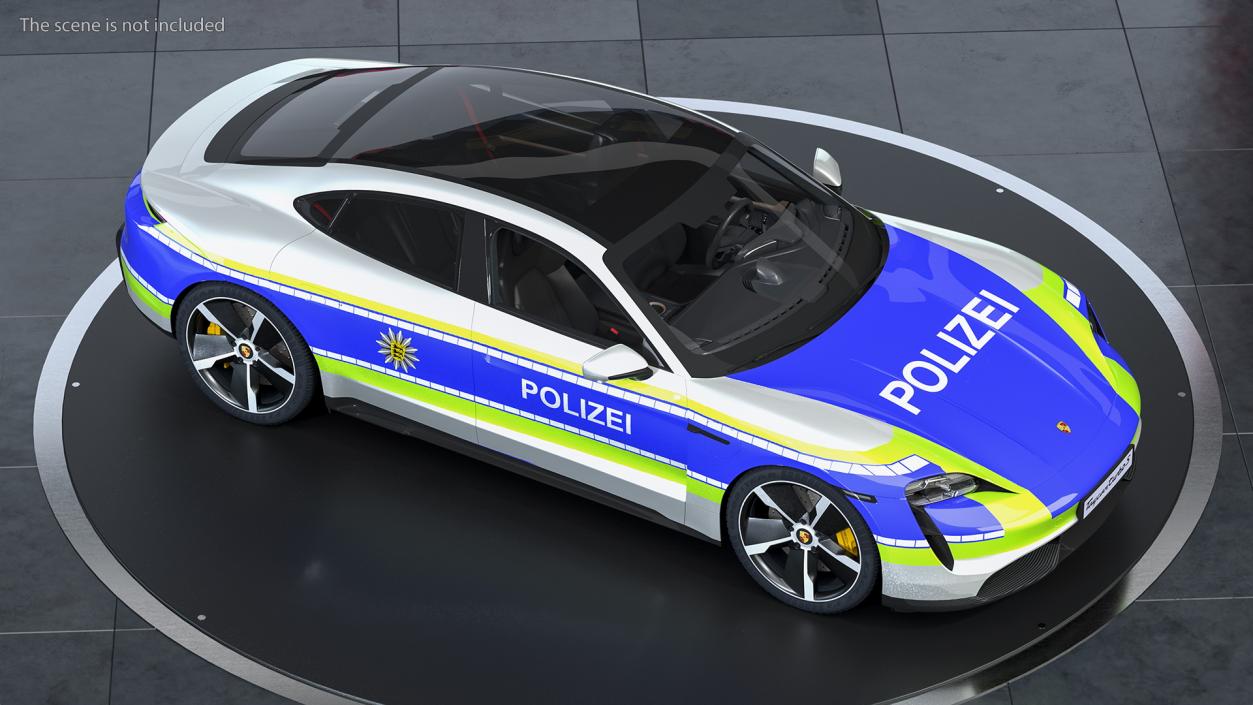 3D Porsche Taycan Turbo S 2020 Police Rigged 2 model