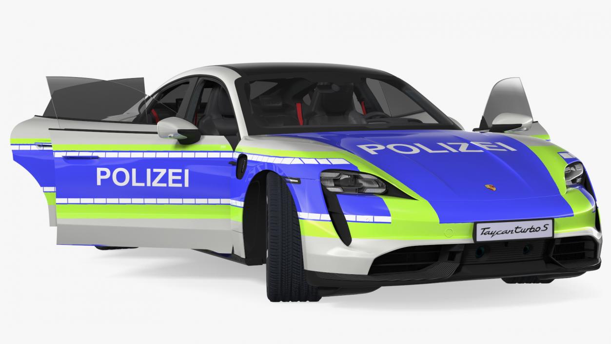 3D Porsche Taycan Turbo S 2020 Police Rigged 2 model