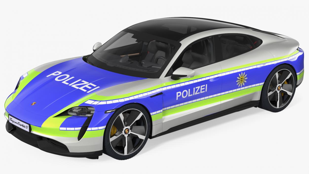 3D Porsche Taycan Turbo S 2020 Police Rigged 2 model